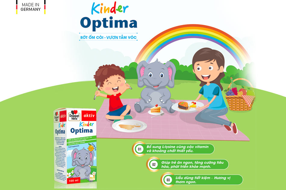 Kinder Optima với L-lysine, 17 vitamin và khoáng chất – trợ thủ giúp bé ăn ngon