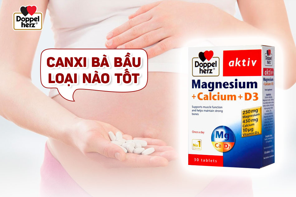 Mẹ bầu có thể tham khảo bổ sung canxi từ Magnesium + Calcium + D3