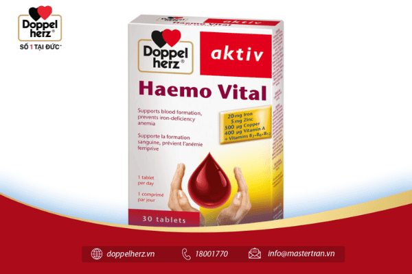 Haemo Vital bổ sung 20mg sắt phù hợp với nhiều đối tượng có nguy cơ thiếu sắt