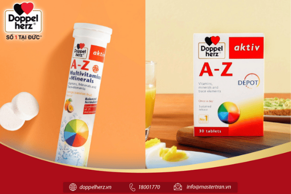 A-Z Fizz và A-Z Depot là hai trong số các sản phẩm bổ sung vitamin và khoáng chất tăng cường hệ miễn dịch nổi trội của thương hiệu Doppelherz