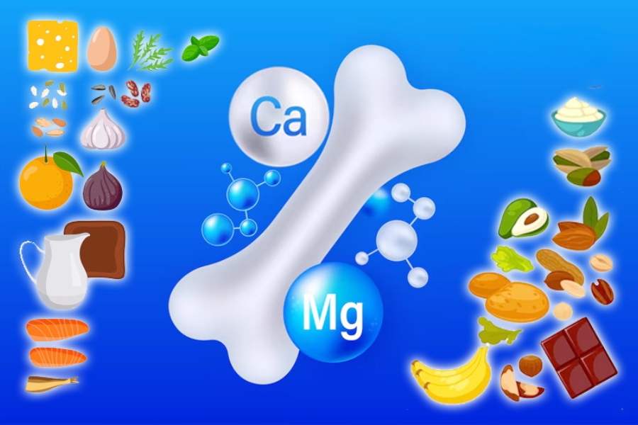 Sự kết hợp giữa Magiê và Canxi giúp xương chắc khỏe và hết đau mỏi vai gáy