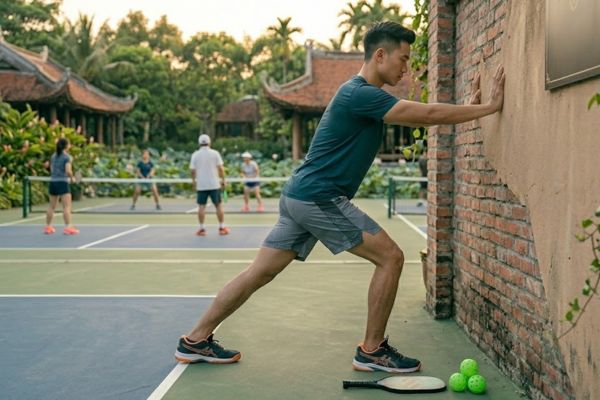 khởi động trước khi đánh pickleball tránh chấn thương cổ chân