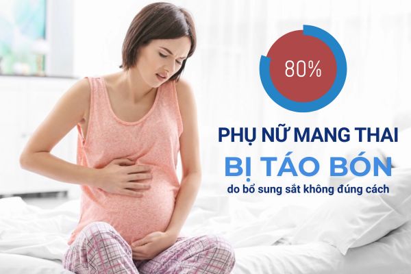 phụ nữ mang thai bị táo bón khi bổ sung sắt không đúng cách